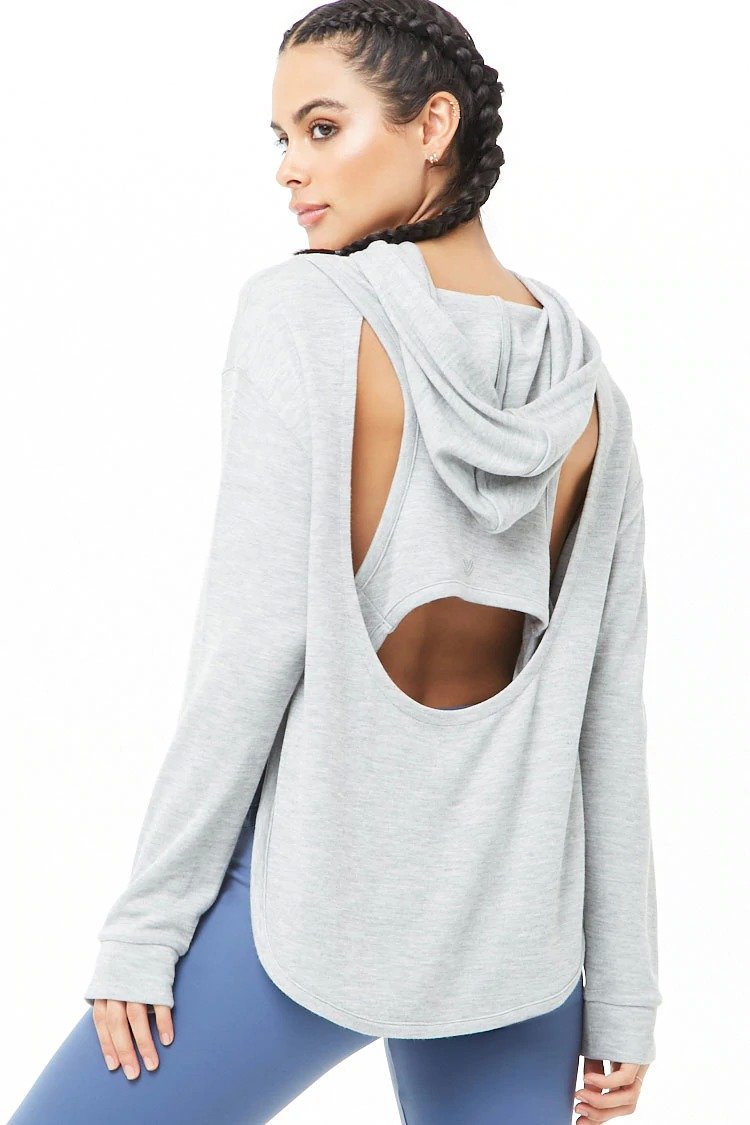 222  Copy of Active Heathered Hooded Top 785678578