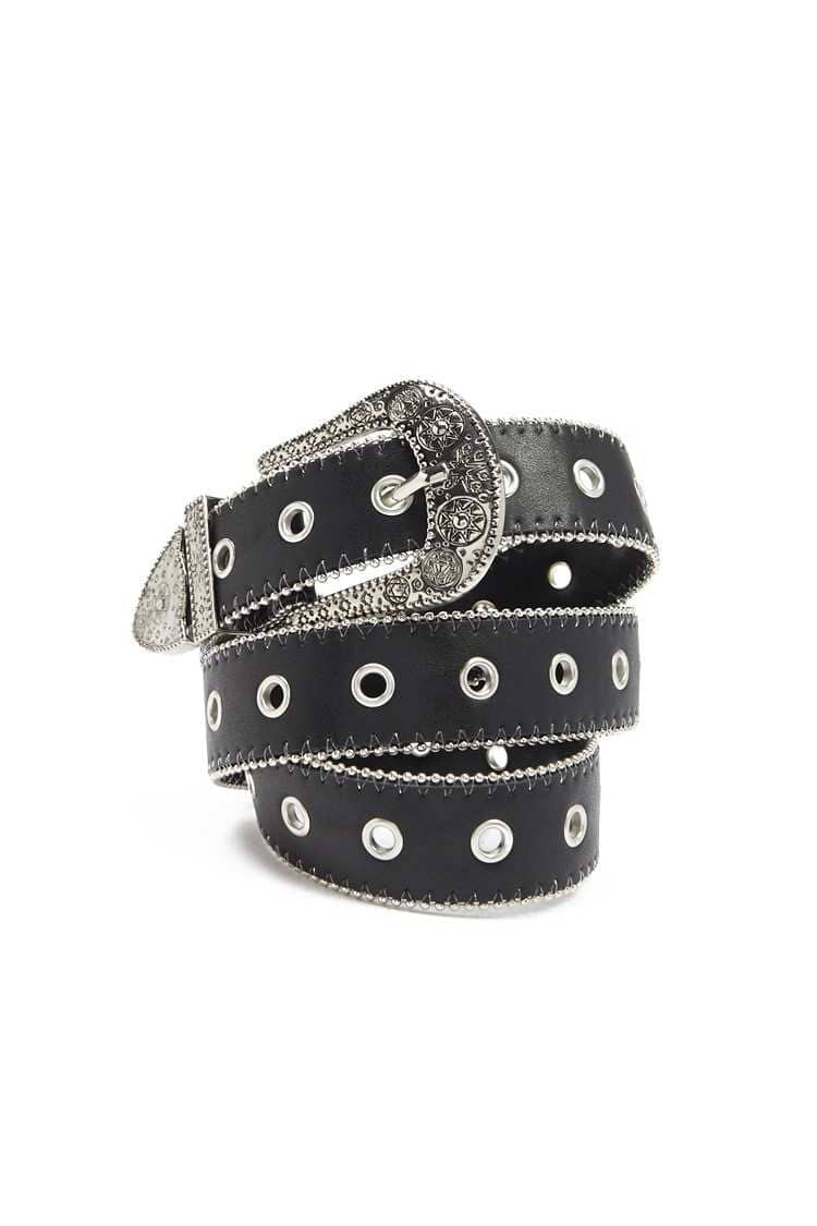 Beaded Faux Leather Belt OCU