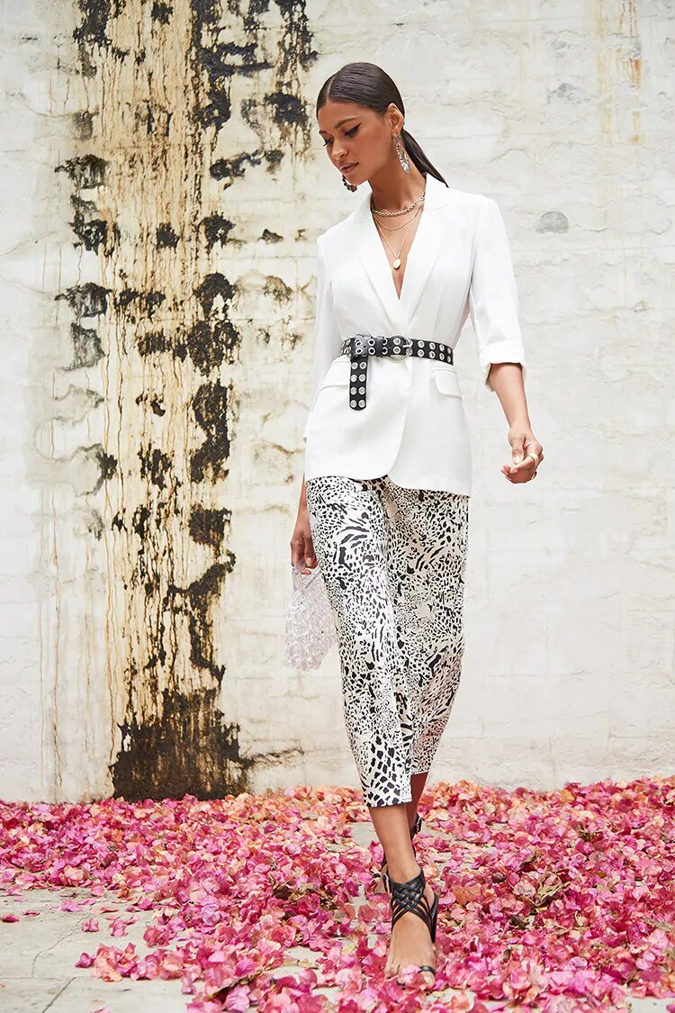 Satin Leopard Print Midi Skirt