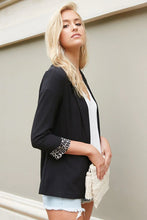 Load image into Gallery viewer, Leopard Print-Trim Blazer
