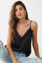 Load image into Gallery viewer, Satin Lace-Trim Cami
